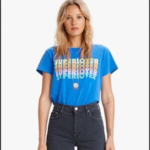 MOTHER boxy goodie tee Blue 'Superlover'